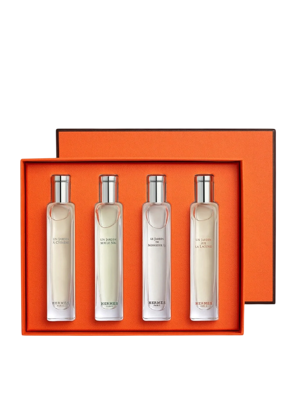 Set Hermes: Un Jardin A Cythere, Apa de toaleta, Unisex, 15 ml + Un Jardin Sur Le Nil, Apa de toaleta, Unisex, 15 ml + Le Jardin de Monsieur Li, Apa de toaleta, Femei, 15 ml + Un Jardin Sur La Lagune, Apa de toaleta, Unisex, 15 ml