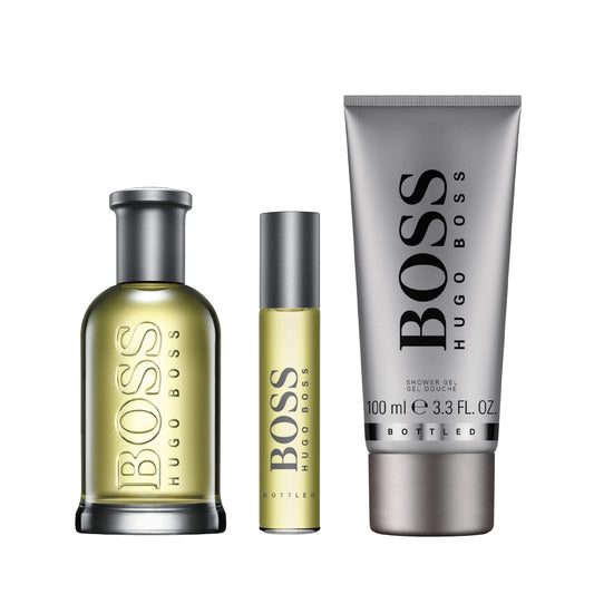 Set Hugo Boss: Boss Bottled, Eau De Toilette, Barbati, 100 ml + Boss Bottled, Eau De Toilette, Barbati, 10 ml + Boss Bottled, Cleansing, Shower Gel, For All Skin Types, 100 ml