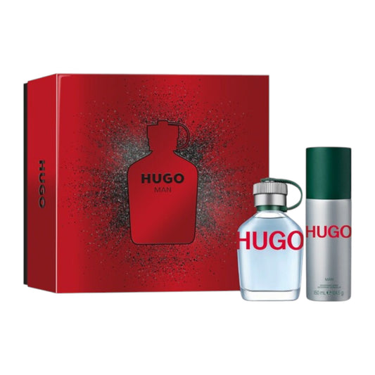 Hugo Man Set Hugo Boss: Hugo Green, Apa de Toaleta, Barbati, 75 ml + Hugo Man, Deodorant Spray, Barbati, 150 ml