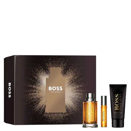 Set Hugo Boss: The Scent, Eau De Toilette, Barbati, 10 ml + The Scent, Eau De Toilette, Barbati, 100 ml + The Scent, Cleansing, Shower Gel, For All Skin Types, 100 ml