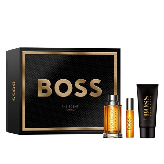 Set Hugo Boss: The Scent, Apa de Toaleta, Barbati, 100 ml + The Scent, Apa de Toaleta, Barbati, 10 ml + The Scent, Cleansing, Shower Gel, For All Skin Types, 100 ml