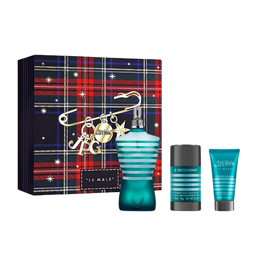 Set Jean Paul Gaultier: Le Male, Apa de toaleta, Barbati, 125 ml + Le Male, Deodorant Stick, Barbati, 75 ml + Le Male, Moisturising, After-Shave Balm, 75 ml