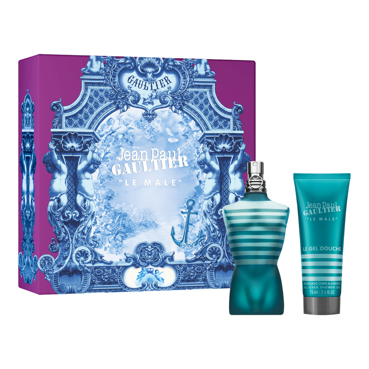Set Jean Paul Gaultier: Le Male, Apa de toaleta, Barbati, 75 ml + Le Male, Cleansing, Shower Gel, For All Skin Types, 75 ml