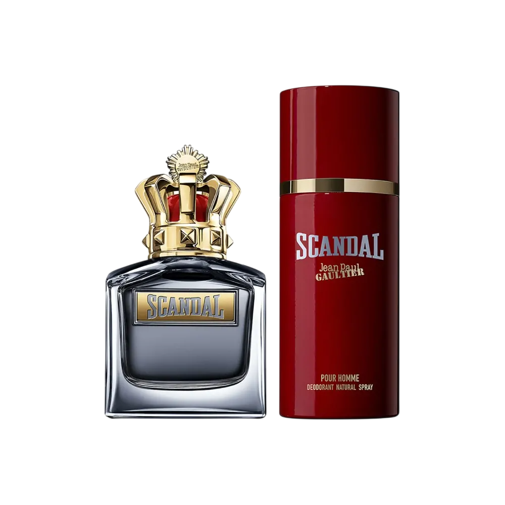 Set Jean Paul Gaultier: Scandal, Apa de toaleta, Barbati, 100 ml + Scandal, Deodorant Spray, Barbati, 150 ml