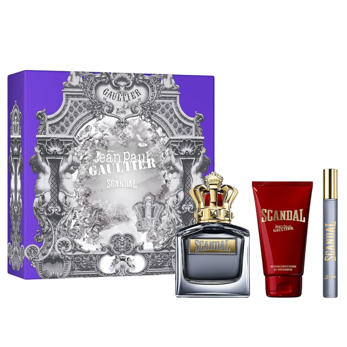 Set Jean Paul Gaultier: Scandal Pour Homme, Eau De Toilette, Barbati, 100 ml + Scandal Pour Homme, Eau De Toilette, Barbati, 10 ml + Scandal Pour Homme, Shower Gel, Body, 75 ml
