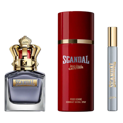Set Jean Paul Gaultier: Scandal Pour Homme, Eau De Toilette, Barbati, 50 ml + Scandal Pour Homme, Eau De Toilette, Barbati, 10 ml + Scandal Pour Homme, Scented Spray, Barbati, 150 ml