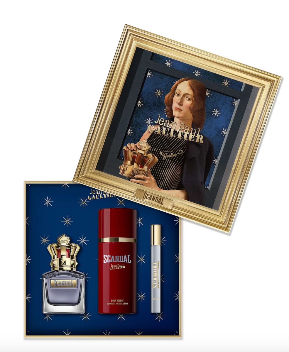 Set Jean Paul Gaultier: Scandal Pour Homme, Eau De Toilette, Barbati, 50 ml + Scandal Pour Homme, Eau De Toilette, Barbati, 10 ml + Scandal Pour Homme, Scented Spray, Barbati, 150 ml