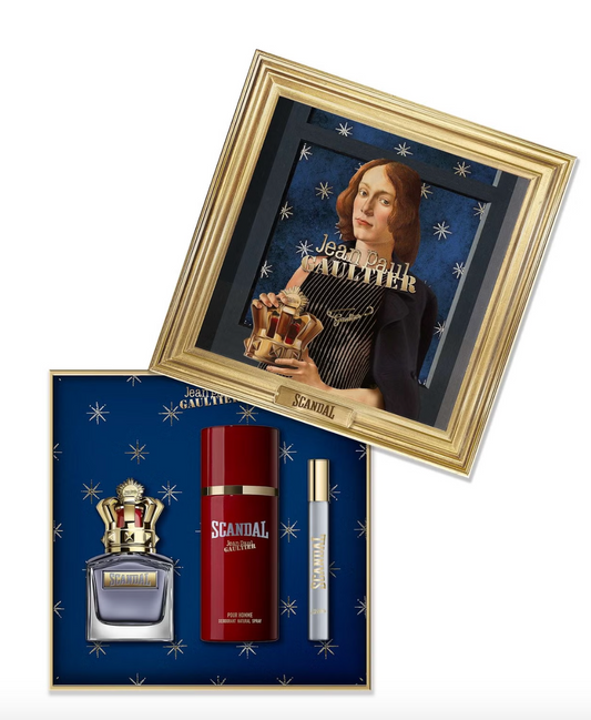 Set Jean Paul Gaultier: Scandal Pour Homme, Eau De Toilette, Barbati, 50 ml + Scandal Pour Homme, Eau De Toilette, Barbati, 10 ml + Scandal Pour Homme, Scented Spray, Barbati, 150 ml