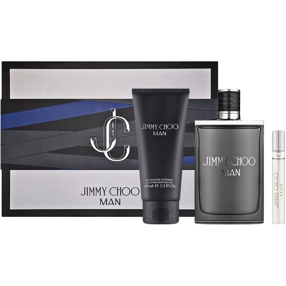 Set Jimmy Choo: Man, Apa de Toaleta, Barbati, 100 ml + Man, Apa de Toaleta, Barbati, 10 ml + Man, Shower Gel, Body, All Skin Types, 100 ml