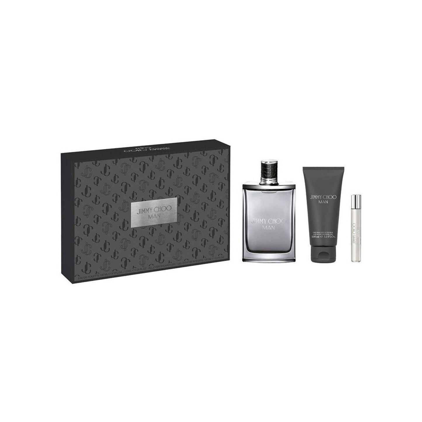 Set Jimmy Choo: Man, Eau De Toilette, For Men, 100 ml + Man, Eau De Toilette, For Men, 7.5 ml + Man, Shower Gel, Body, All Skin Types, 100 ml