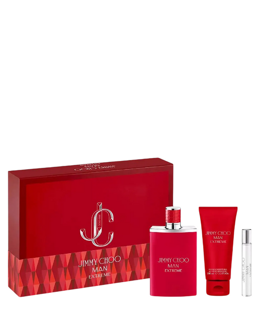 Set Jimmy Choo: Man Extreme, Eau De Parfum, Barbati, 100 ml + Man Extreme, Eau De Parfum, Barbati, 7.5 ml + Man Extreme, Shower Gel, For Hair & Body, For All Skin Types, 100 ml