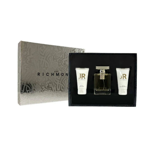 Set John Richmond: John Richmond, Natural, Hydrating, Body Lotion, 50 ml + Black Metal, Natural, Cleansing, Shower Gel, 50 ml + John Richmond, Apa de parfum, Femei, 100 ml