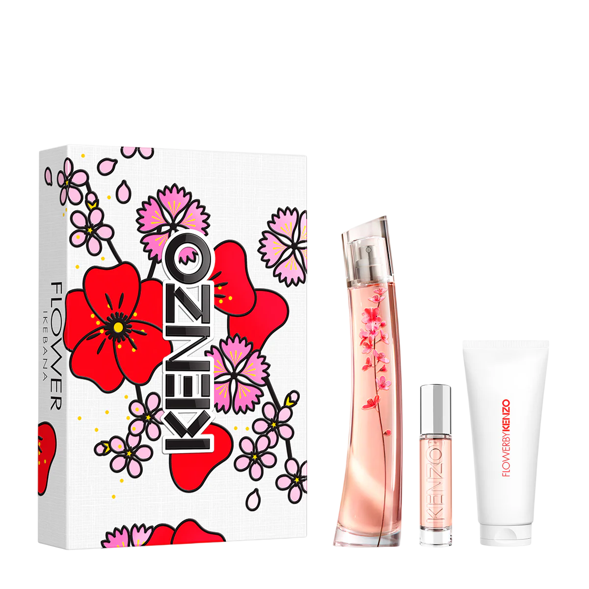 Set Kenzo: Flower Ikebana, Apa de parfum, Femei, 75 ml + Flower Ikebana, Apa de parfum, Femei, 10 ml + Flower Ikebana, Hydrating, Body Lotion, 75 ml