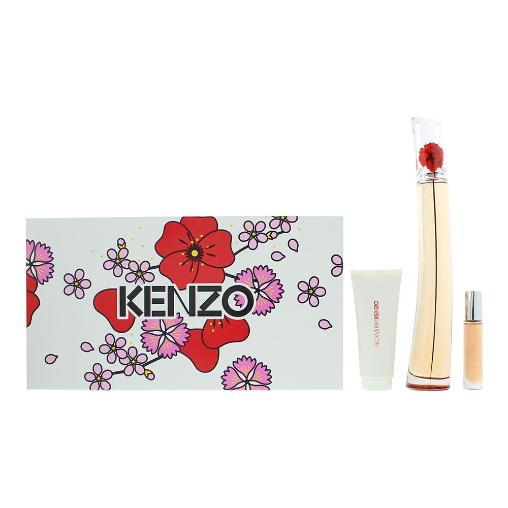 Set Kenzo: Flower L'absolue, Apa de parfum, Femei, 100 ml + Flower L'absolue, Apa de parfum, Femei, 10 ml + Flower L'absolue, Hydrating, Body Lotion, 75 ml