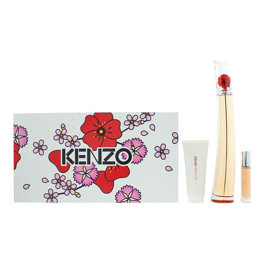 Set Kenzo: Flower L'absolue, Apa de parfum, Femei, 100 ml + Flower L'absolue, Apa de parfum, Femei, 10 ml + Flower L'absolue, Hydrating, Body Lotion, 75 ml