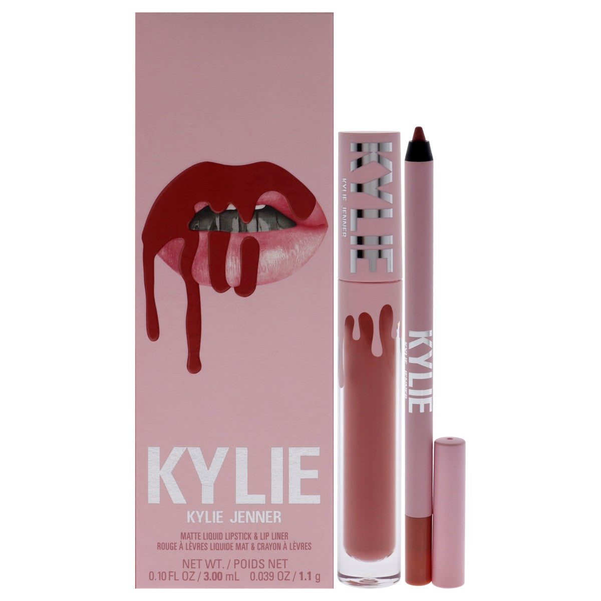 Set Kylie Cosmetics: By Kylie, Liquid Lipstick, 801, Queen, 3 ml + By Kylie, Pencil, Lip Liner, Queen, 1.1 g