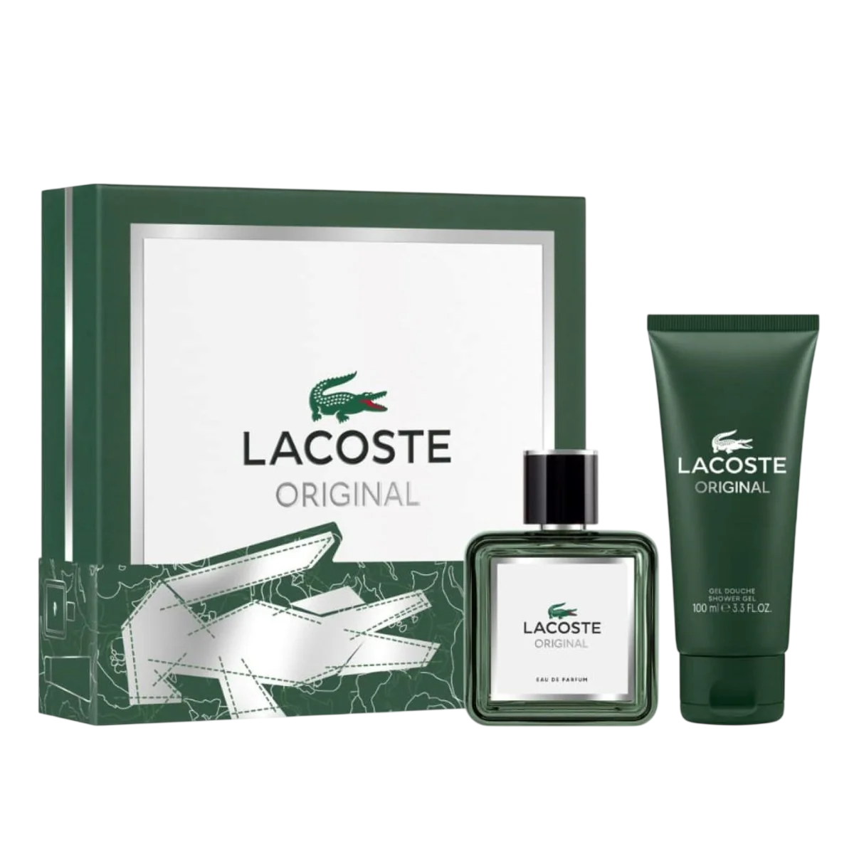 Set Lacoste: Original, Apa de parfum, Barbati, 60 ml + Original, Cleansing, Refreshing, Shower Gel, 100 ml