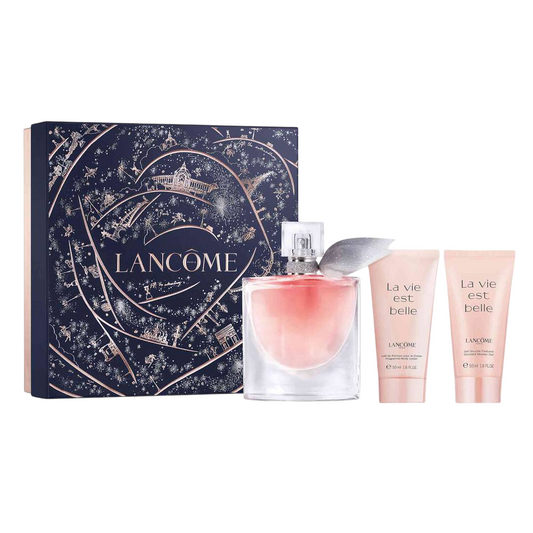 Set Lancome: La Vie Est Belle, Apa de parfum, Femei, 50 ml + La Vie Est Belle, Hydrating, Body Lotion, 50 ml + La Vie Est Belle, Cleansing, Shower Gel, All Over The Body, For All Skin Types, 50 ml