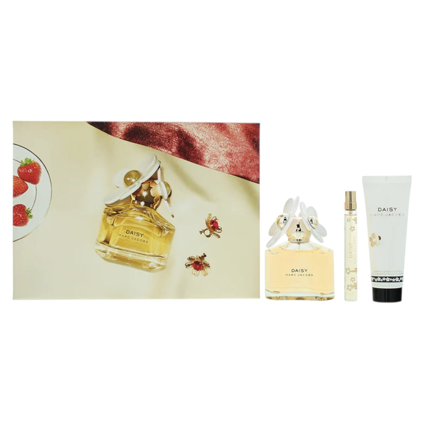 Set Marc Jacobs: Daisy, Apa de toaleta, Femei, 100 ml + Daisy, Hydrating, Body Lotion, 75 ml + Daisy, Apa de toaleta, Femei, 10 ml *Miniature