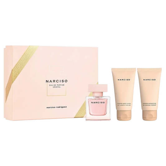 Set Narciso Rodriguez: Cristal, Apa de parfum, Femei, 50 ml + Cristal, Hydrating, Body Lotion, 50 ml + Cristal, Cleansing, Shower Gel, All Over The Body, For All Skin Types, 50 ml