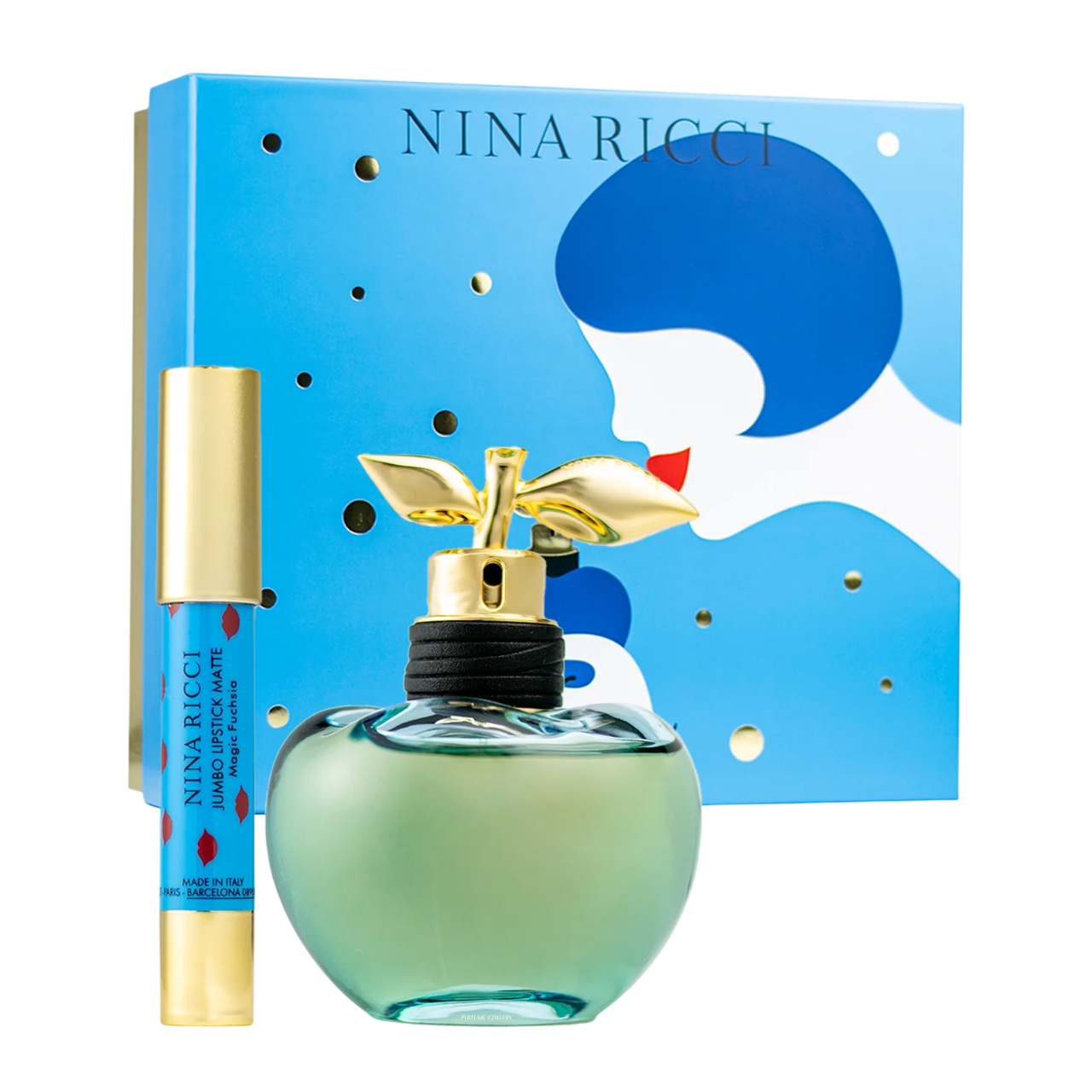 Set Nina Ricci: Luna, Apa de toaleta, Femei, 80 ml + Jumbo, Matte, Cream Lipstick, Fuchsia, 2.5 g
