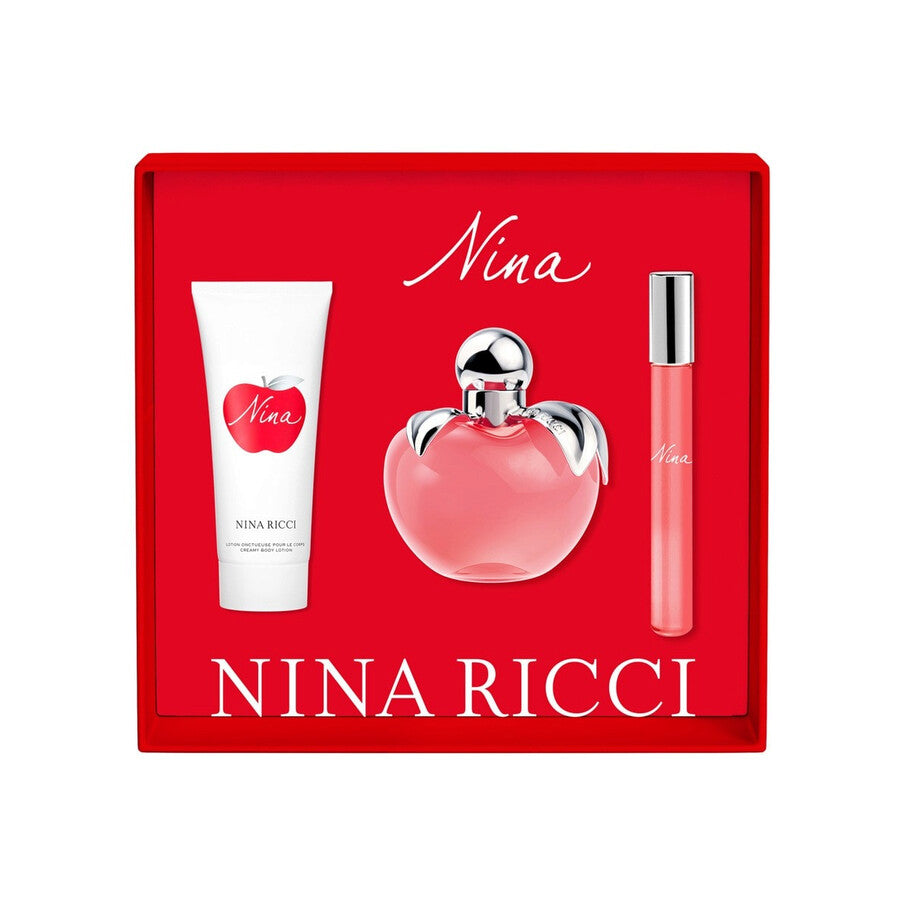 Set Nina Ricci: Nina, Apa de toaleta, Femei, 80 ml + Nina, Apa de toaleta, Femei, 10 ml + Nina, Body Lotion, Body, 75 ml