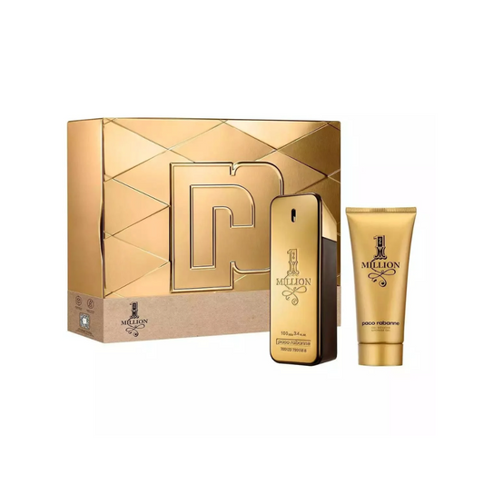 Set Paco Rabanne: 1 Million, Apa de toaleta, Barbati, 100 ml + 1 Million, Shower Gel, For All Skin Types, 100 ml