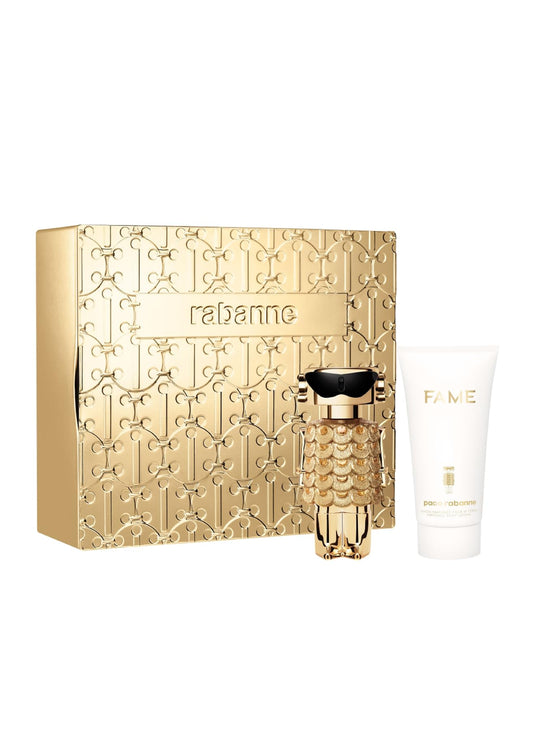 Set Paco Rabanne: Fame Intense, Eau De Parfum, For Femei, 50 ml + Fame Intense, Hydrating, Body Lotion, 75 ml