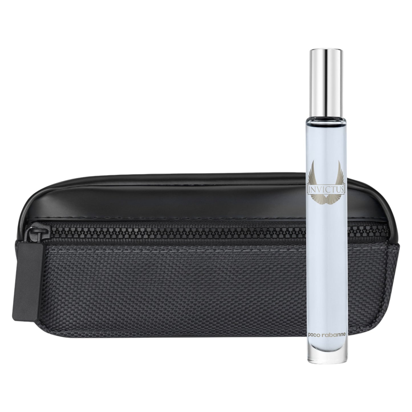 Set Paco Rabanne: Invictus, Apa de Toaleta, Barbati, 10 ml *Miniature + Invictus, Travel, Pouch, Black