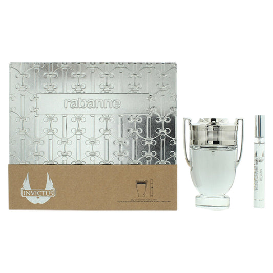 Set Paco Rabanne: Invictus, Apa de Toaleta, Barbati, 100 ml + Invictus, Apa de Toaleta, Barbati, 10 ml *Miniature