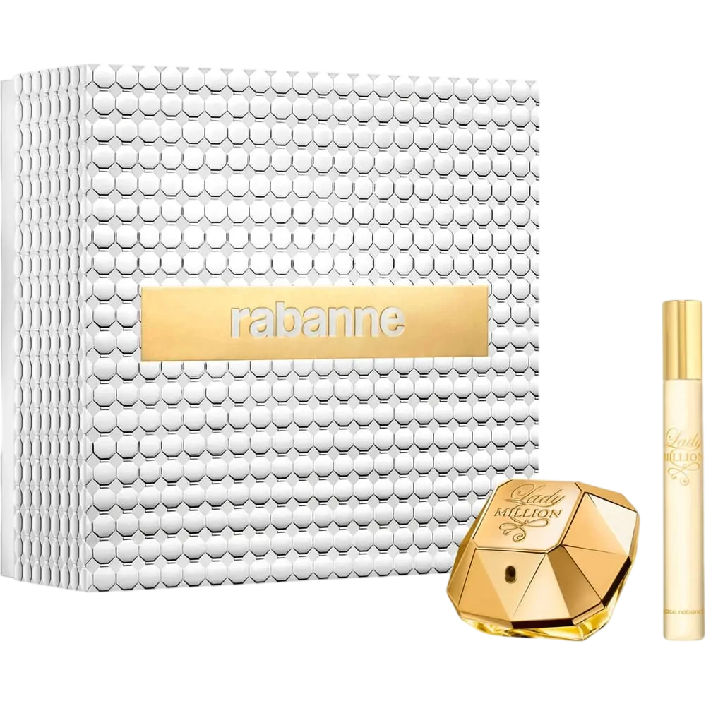 Set Paco Rabanne: Lady Million, Apa de parfum, Femei, 50 ml + Lady Million, Apa de parfum, Femei, 10 ml