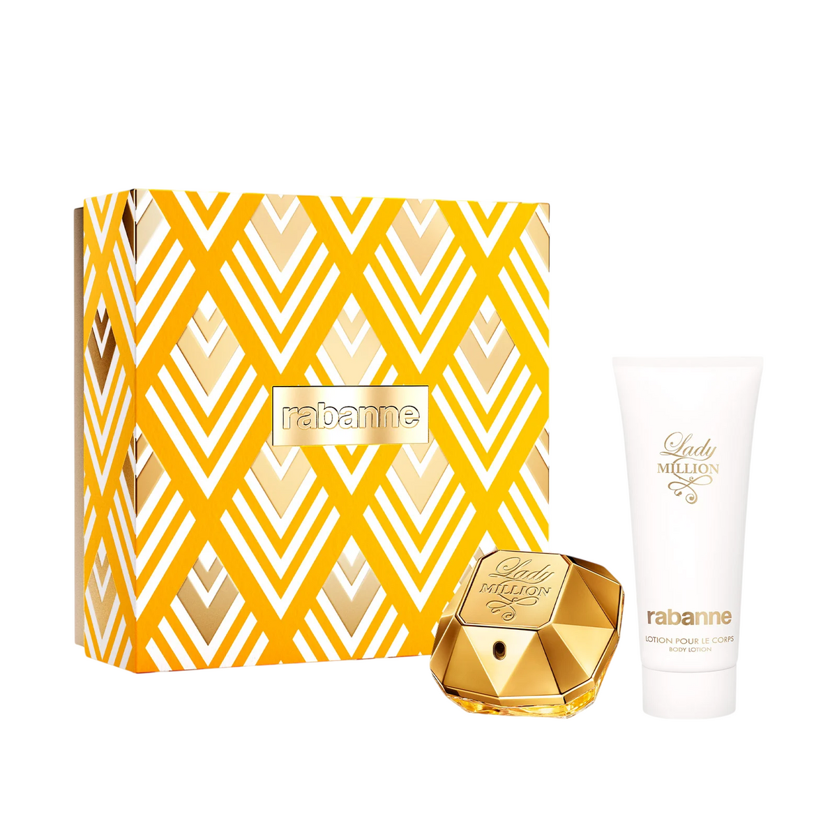 Set Paco Rabanne: Lady Million, Eau De Parfum, For Femei, 50 ml + Lady Million, Hydrating, Body Lotion, 100 ml