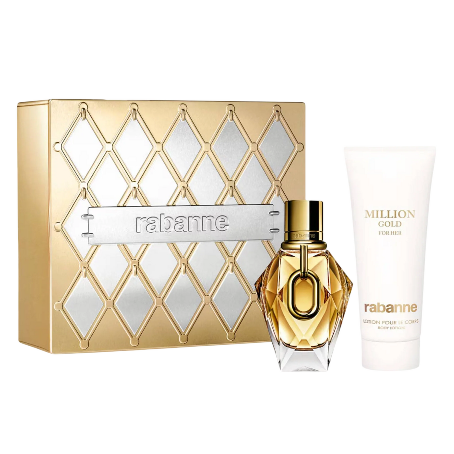 Set Paco Rabanne: Million Gold, Parfum, For Femei, 50 ml + Million Gold, Hydrating, Body Lotion, 100 ml