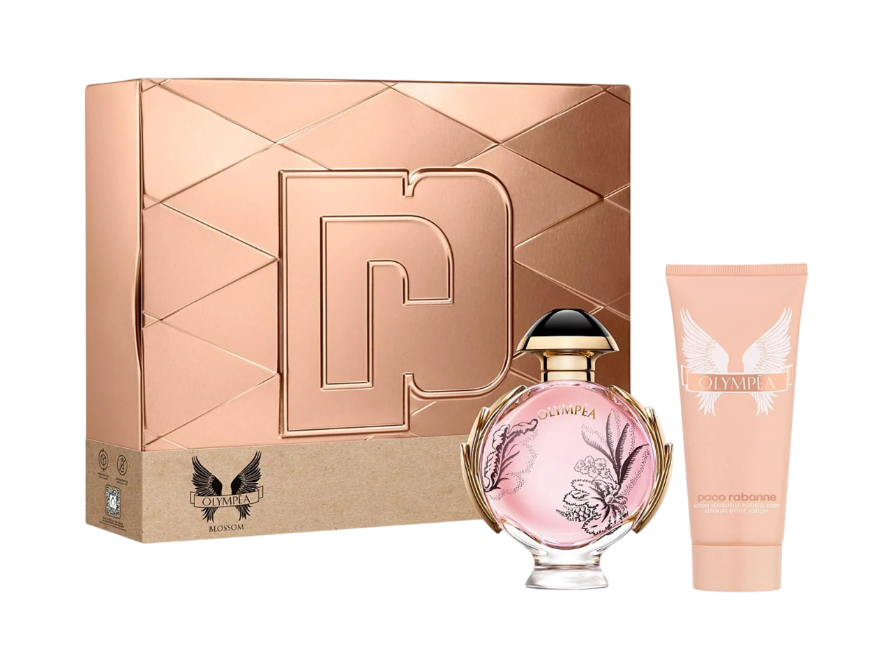 Set Paco Rabanne: Olympea Blossom, Apa de parfum, Femei, 80 ml + Olympea Blossom, Hydrating, Body Lotion, 100 ml