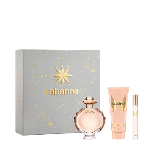 Set Paco Rabanne: Olympea, Apa de parfum, Femei, 80 ml + Olympea, Apa de parfum, Femei, 10 ml + Olympea, Body Lotion, 100 ml
