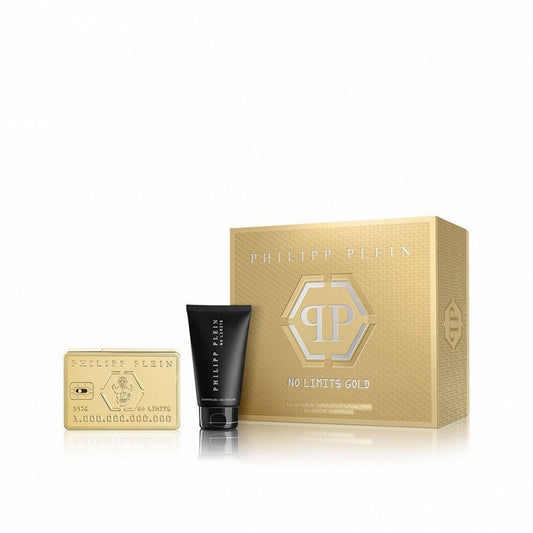 Set Philipp Plein: No Limits Gold, Eau De Parfum, Barbati, 50 ml + No Limits Gold, Shower Gel, For All Skin Types, 75 ml
