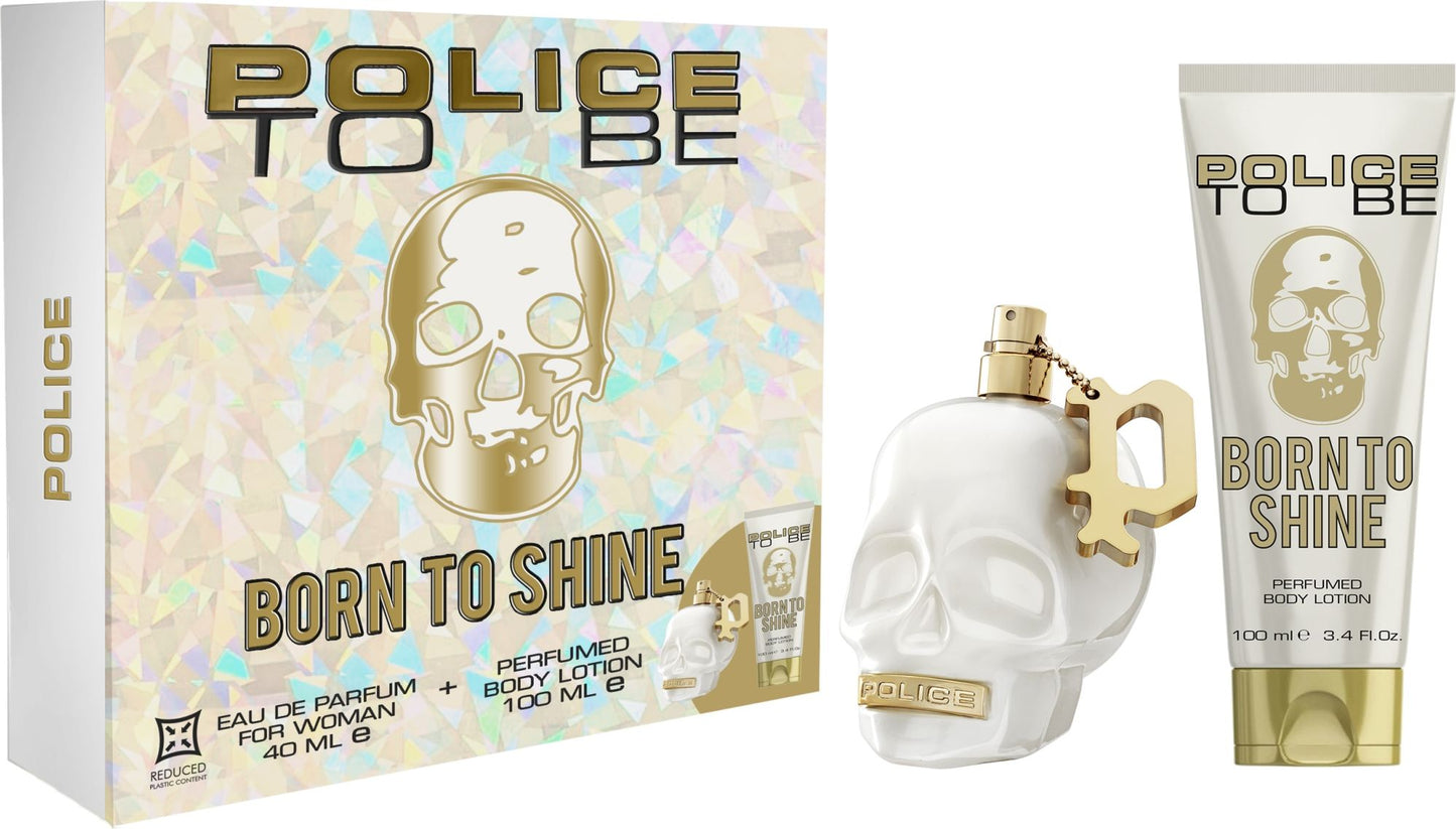 Set Police: To Be Born To Shine, Apa de parfum, Femei, 40 ml + To Be Born To Shine, Hydrating, Body Lotion, 100 ml