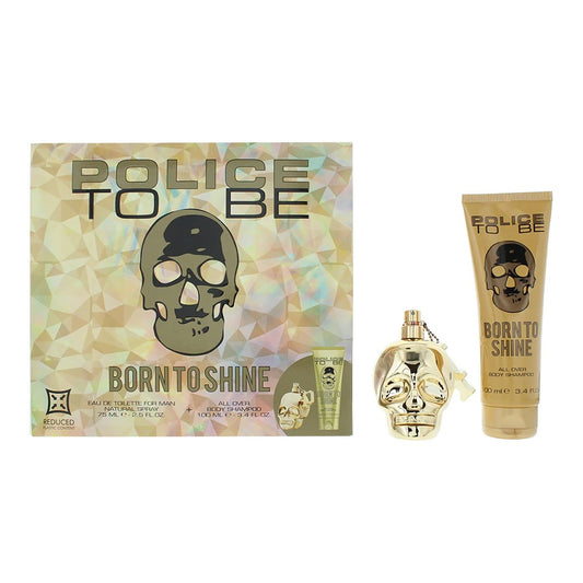 Set Police: To Be Born To Shine, Apa de toaleta, Barbati, 75 ml + To Be Born To Shine, Shower Gel & Shampoo 2-In-1, 100 ml