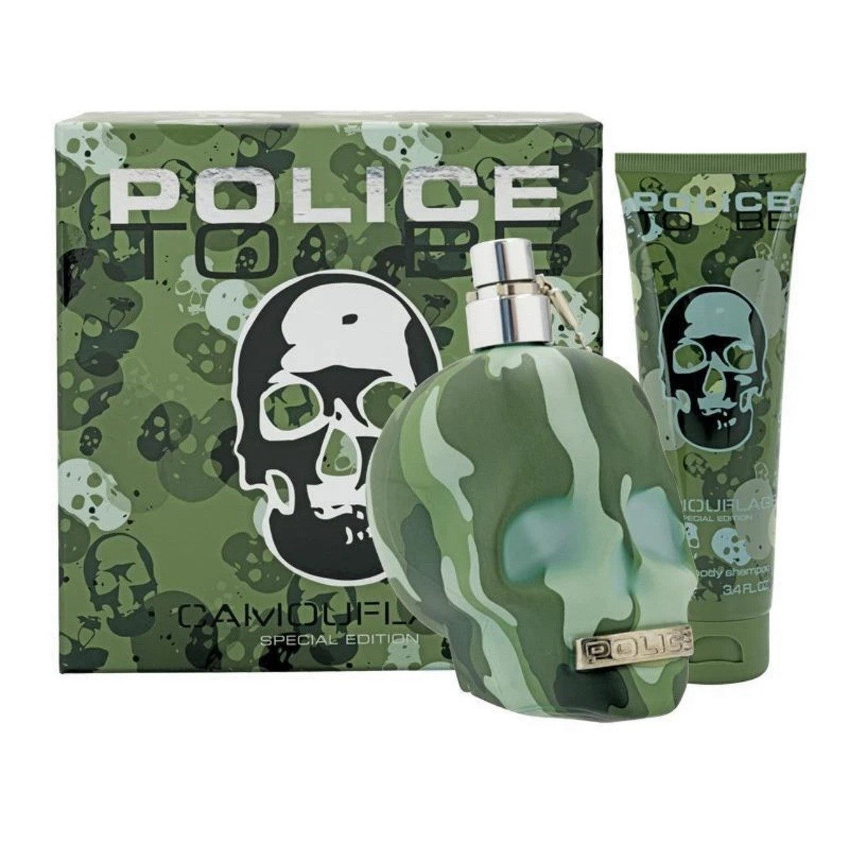 Set Police: To Be Camouflage, Apa de toaleta, Barbati, 75 ml + To Be Camouflage, Hydrating, Body Lotion, 100 ml