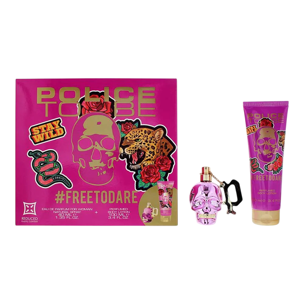Set Police: To Be Free To Dare, Hydrating, Body Lotion, 100 ml + To Be Free To Dare, Apa de parfum, Femei, 40 ml