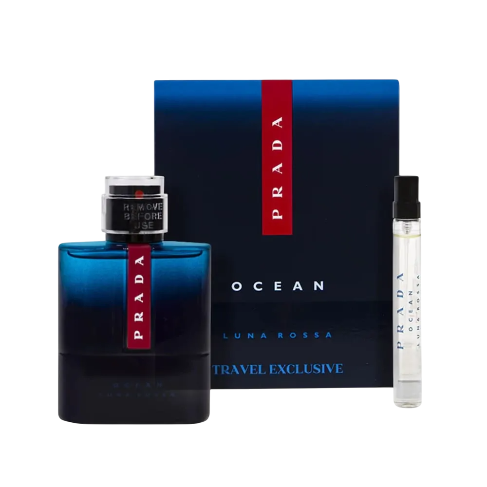 Set Prada: Luna Rossa Ocean, Eau De Toilette, Barbati, 100 ml + Luna Rossa Ocean, Eau De Toilette, Barbati, 10 ml