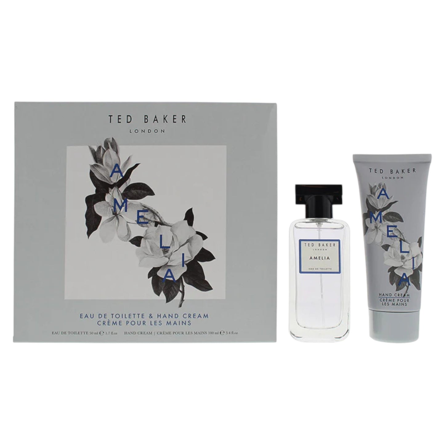 Set Ted Baker: Amelia, Apa de toaleta, Femei, 50 ml + Amelia, Hydrating, Hand Cream, 100 ml