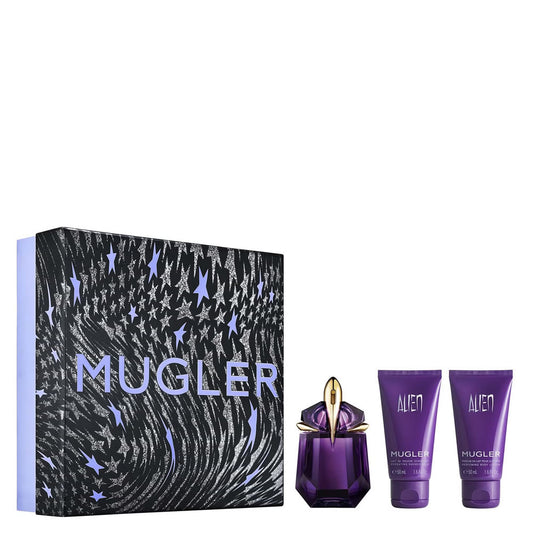 Set Thierry Mugler: Alien, Apa de parfum, Femei, 30 ml + Alien, Shower Gel, All Skin Types, 50 ml + Alien, Hydrating, Body Lotion, 50 ml
