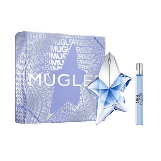 Set Thierry Mugler: Angel, Apa de parfum, Femei, Refillable, 100 ml + Angel, Apa de parfum, Femei, 10 ml