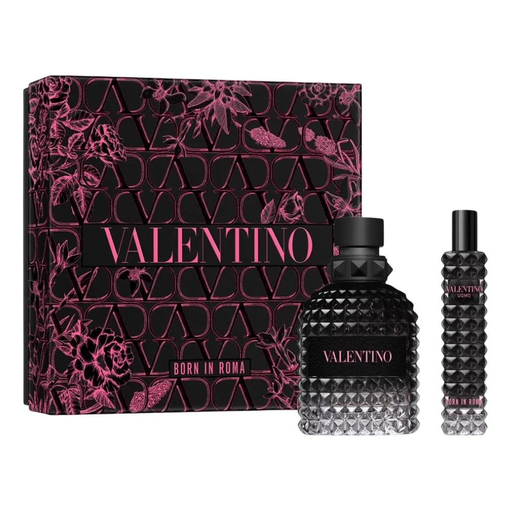 Set Valentino: Born In Roma, Apa de toaleta, Barbati, 100 ml + Born In Roma, Apa de toaleta, Barbati, 10 ml
