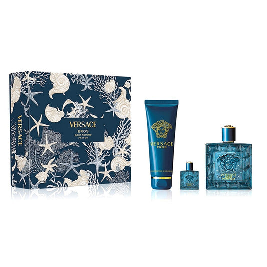 Set Versace: Eros, Eau De Parfum, Barbati, 100 ml + Eros, Eau De Parfum, Barbati, 5 ml *Miniature + Eros, Shower Gel, For All Skin Types, 150 ml