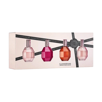 Set Viktor & Rolf: Flowerbomb, Eau De Parfum, For Femei, 2 pcs, 7 ml *Miniature + Flowerbomb Ruby Orchid, Eau De Parfum, For Femei, 7 ml *Miniature + Flowerbomb Tiger Lily, Eau De Parfum, For Femei, 7 ml *Miniature