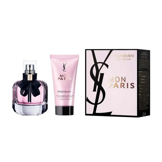 Set Yves Saint Laurent: Mon Paris, Eau De Parfum, For Femei, 50 ml + Mon Paris, Moisturizing, Day, Body Lotion, 50 ml