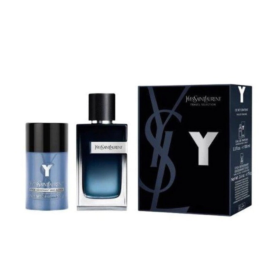 Set Yves Saint Laurent: Y Intense, Apa de parfum, Barbati, 100 ml + Y, Anti-Perspirant, Deodorant Stick, Barbati, 75 g