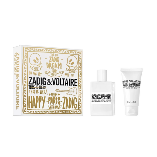 Set Zadig & Voltaire: This Is Her, Apa de parfum, Femei, 50 ml + This Is Her, Hydrating, Body Lotion, 50 ml